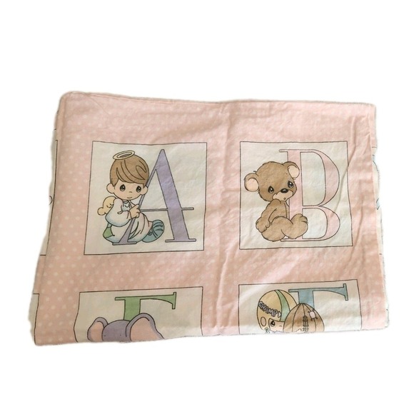 Vintage Precious Moments Alphabet Pink Pillowcase, Standard Full Size - Picture 4 of 4